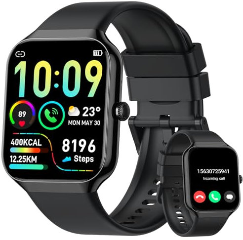 Smart Watch for Men Women Answer/Make Calls, 1.96 HD Fitness Watch with Heart Rate Monitor Sleep Monitor, 113+ Sports Activity Trackers with Step Counter, IP68 Waterproof, Smartwatch for Android/iOS