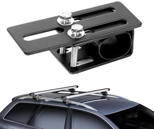 Dachbox Halterung, Dachbox Wandhalterung mit Gummidichtung, Dachbox Befestigung Universal,Dachbox Befestigung u Bügel Einstellbarer Montagebereich 120-183mm, mit Zwei Edelstahlschrauben, 1 Stück