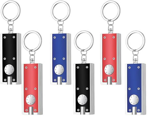 6 Stück LED Taschenlampen Schlüsselanhänger für Kinder, Mini Taschenlampe kleine Handlampe, Ideal als Mitgebsel & Geschenk, Portable Taschenlampe für Camping Notfälle Kindergeburtstag Party Geschenke