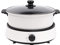 Electric Hot Pot Cooker, 4L Portable Electric Skillet with Nonstick Coating Hotpot 1350W Hotpot Chinese Pot Separate Design Multifunctional Electric BBQ Grill Pot, for 2-5 People (White)