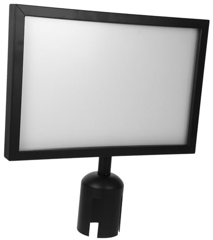 Gogogmee Support de Panneau Acier Inoxydable pour Barrière de Sécurité Support de Signalisation pour Aéroport Pratique et pour Publics