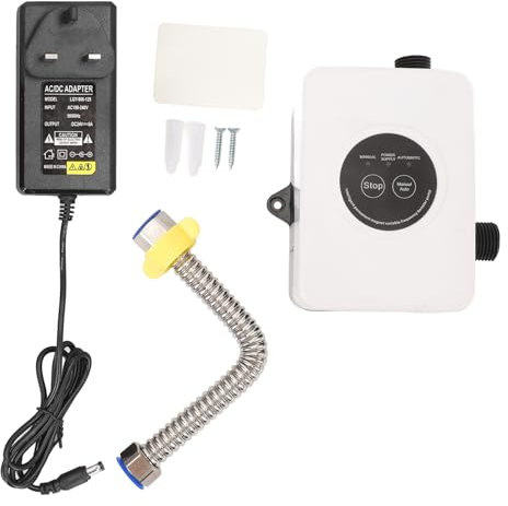 XTevu Booster Pump, 100W 24V Water Pressure Pump with 32L min and 25M Lift for Shower Heater, Automatic Magnet Drive Pump, Inline Water Pressure Booster