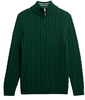 Superdry Men's Cotton Classic Cable 1/2 Zip Pullover Sweater