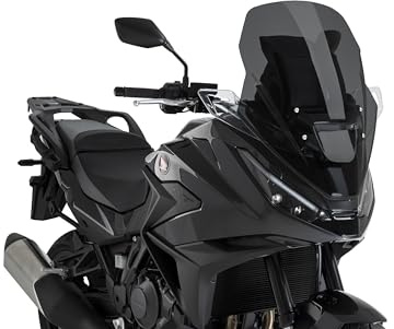 Puig 22402F Touring Windscreen; aerodynamic screen; elegant and functional design; optimal visibility; easy mounting with original screws; TÜV approved, Dark Smoke