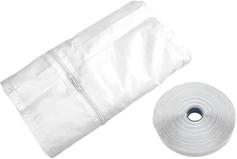 Kit de ventana de aire acondicionado portátil, 13 pies, impermeable, a prueba de viento, doble orificio, sello de ventana de CA portátil con cremallera y cinta de sujeción, kit de aire acondicionado