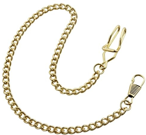 GCYEIDMA Pocket Watch Chain Men's Chain Pocket Watch 14 Inch with Lobster Clasps Clip Link Vest