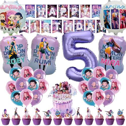 50pcs Kindergeburtstag Party Deko Set, Verschiedene Themen-Sets mit Banner, Ballons, geeignet für Kindergeburtstag Mottoparty