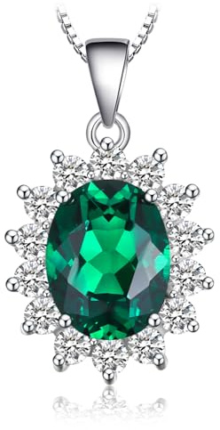 JewelryPalace Prinzessin Diana Kate Middleton Edelstein Amethyst Citrin Granat Peridot Topaz Saphir Rubin Smaragd Ketten Anhänger Silber 925 45CM, Halskette Damen Collier Frauen Schmuck Rosegold Gold