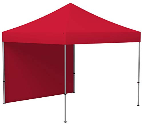 Vispronet Profi Faltpavillon Basic 3x3 m in Rot - Scherengittersystem - 1 Zeltwand (weitere Farben & Größen zur Auswahl)