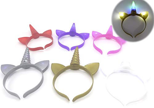 CT 1x Serre-tête Lumineux LED's Licorne Mix