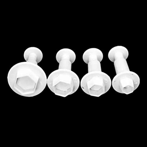 JENOR Set of 4 Hexagon Plastic Cake Mould Chocolate Cutter Fondant Decoration Tools