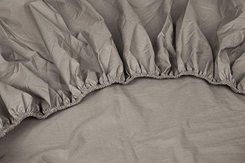 Kayori Shizu Perkalspannbettlaken 40cm Steg Größe 90x210-220cm Farbe Taupe Uni Einfarbig Topper Baumwolllaken Betttuch Boxspringbett Percale-Baumwolle Spannbetttuch Baumwollbetttuch