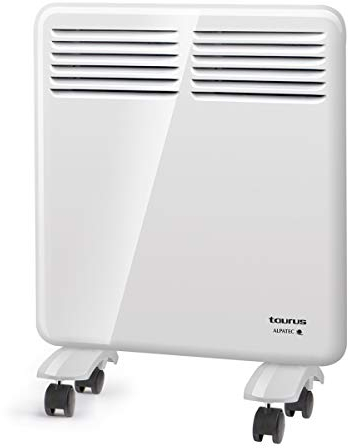 Taurus CHTA 1000 - Convecteur électrique 1000W, IP24 pour une utilisation en salle de bain, Support mural, Écran numérique, Programmable, Sécurité anti-chauffe, Capteur Fenêtre ouverte, Blanc