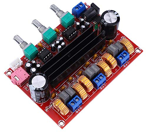 Elprico Carte d'amplificateur, 2x50W + 100W 2.1 canaux Amplificateur de Puissance Audio numérique Ampli Board 12V-24V TPA3116D2, Carte d'amplificateur Audio