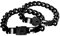 2pcs Black Couples Square and Heart Lock Bracelet Bangles, His and Hers Lock and Key Matching Bracelets Set for Him and Her Y853(Black)