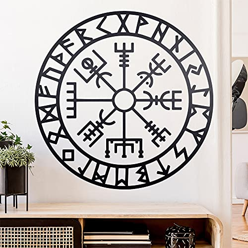 Wikingerkompass Runen Wandtattoo Wandaufkleber Wall Sticker - Dekoration, Küche, Wohnzimmer, Schlafzimmer, Badezimmer