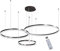 LED Pendelleuchte Modern Dimmbar Pendellampe Esstischlampe 45W 3-Ring Höhenverstellbar Hängeleuchte Schwarz Aluminium Acryl Kronleuchter mit fernbedienung Wohnzimmer Esszimmer Hängelampe 20+40+60cm