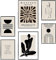 Bilder Matisse Beige Schwarz Poster Abstrakte Kunst Leinwand Schlafzimmer Kunstdruck Gemälde Dekoration Modern Geschenk ohne Rahmen 4 x (21 x 30 cm) und 2 x (30 x 40 cm)