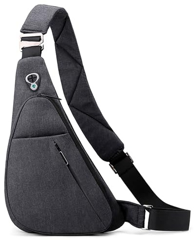 VARLIVOO Brusttasche Herren Anti Diebstahl Umhängetasche Klein Sling Bag | Kleine Schultertasche Herren Crossbody Bag Männer Tasche zum Umhängen mit reflektierendem Streifen für Reise Sport Alltag