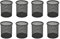 OSCO Black Wiremesh Round Pen Pot | 8 Pack | Pencil Holder | Desk Tidy | Office Organiser | Makeup Storage | Cosmetics Display | H10.4 x W9 x D9 cm |