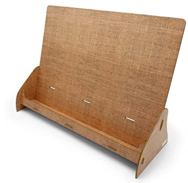 stableco 1x ökologischer Prospektständer DIN A3 horizontal mit 1 Etage stabiler Flyerständer im natural Design No Plastic! Just Paper! nachhaltiger Prospekthalter, Aufsteller schnell aufzubauen