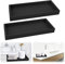 2pcs Bathroom Tray 7.87x3.93x0.7in, Toilet Tank Storage Silicone Vanity Kitchen Sink Bathroom Countertop Organiser Vanity Tray For Counter Decor Dresser Tops (Black)