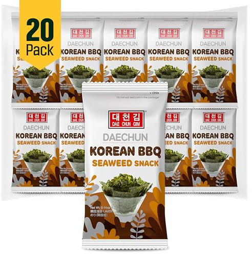Daechun(Choi's1) Korean BBQ Seaweed Snacks - (20 Pack) - Keto, Gluten Free, Full of Fiber, Vitamin, Mineral, High protein snack, Healthy snack, Omega 3's - Product of Korea