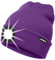 ATNKE LED Beleuchtete Mütze,Wiederaufladbare USB Laufmütze mit Licht Extrem Heller 4 LED Lampe Winter Warme Stirnlampe für Herren und Damen Geschenke/Inner Purple