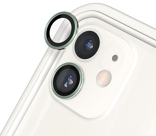 RhinoShield Protection pour objectifs Photo Compatible avec [iPhone 11/12 Mini / 12] | Verre trempé 9H résistant aux Rayures avec Une Fine Bordure en Aluminium anodisé - Vert