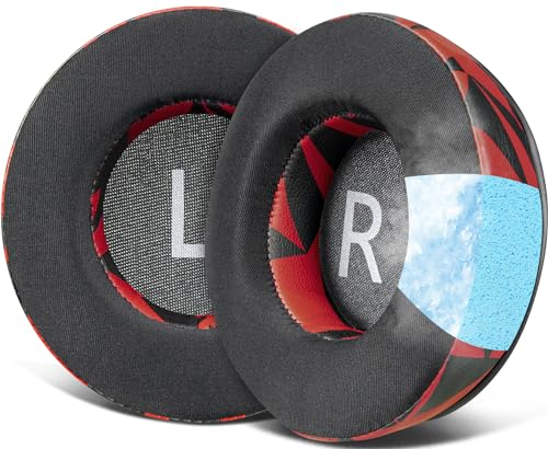 SOULWIT 90mm Cooling Gel Earpads Replacement for AKG Pro Audio K845 K845BT K545 K540 K275 K267 K245 K182 K167 Headphones, Ear Pads Cushions with Noise Isolation Foam - Red Storm