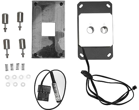 Vikye Effetti RGB Waterblock CPU AM4, Base in Rame Rosso, Microcanale Jet, Installazione Semplice, Cavo da 19,7 Pollici