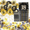 30 Stück 18 Geburtstag Servietten Schwarz Gold 18 Stück 18 Geburtstag Luftballons Konfetti Set 18 Geburtstag Dekoration für Jungen Mädchen Geburtstag Party