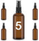 Essenciales Bote Spray Pulverizador de Cristal Ambar - 5 Botellas, Atomizador Recargable - 100ml