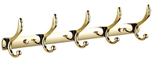 LeGDOr Garderobenständer zur Wandmontage, zur Wandmontage, Edelstahl-Garderobenhaken, Legierungshaken, Wandgarderobenhaken im europäischen Stil (golden), Kleiderhaken für die Wand (Größe: A)