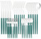 30PCS Silverware Set Flatware Sets Stainless Steel Flatware Tableware Cutlery Utensil Set for Kitchen Dark Green