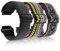 Amaxiu Cinturino in nylon elasticizzato, regolabile, sportivo, intrecciato, unisex, compatibile con smartwatch (20 mm, nero, viola, motivo floreale + strisce arcobaleno)