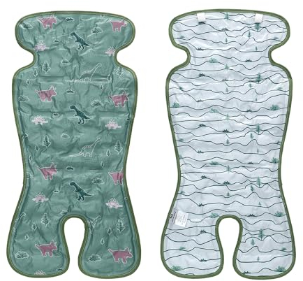 Baby-Kühlkissen für Kinderwagen Doppelseitiges Universelles Sommer Babyschale Kinderwagen-Kühlmatte Kinderwagen-Sitzeinlage Für Buggy Und Autositze (Dinosaurier)