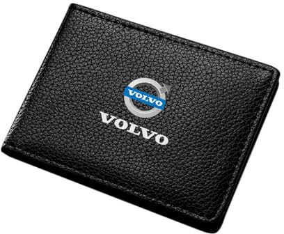 NBVGFGDF Herren Geldbörsen, für Volvo XC60 S40 S60 S90 XC40 XC60 XC70 XC90 V40 V60 V90 S80 S80L Herren Bifold Geldbörse Tragbare Kreditkarte Geldbörse Slim Wallet mit RFID Schutz,B