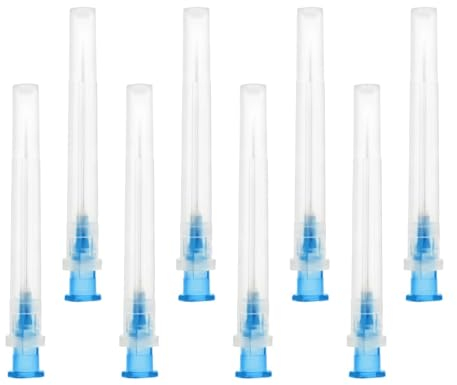 Shudyear 100pcs Dispensing Needle Accessories, Stainless Steel Industrial Needles Individually Packed (23G 32mm/1in)