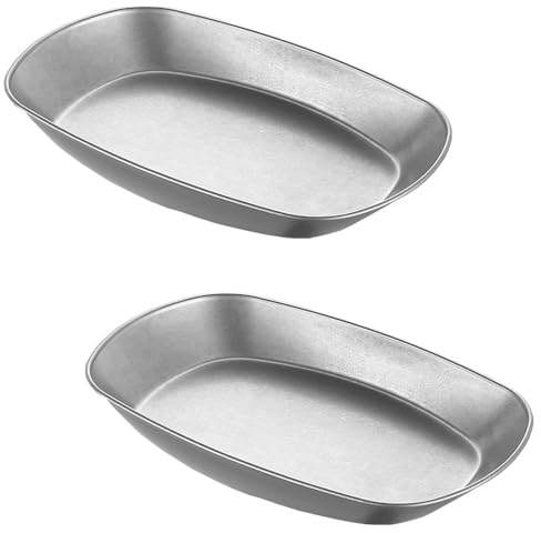 CLWXHS Stainless Steel Serving Plates,10 Inches Dinner Dishes,Retro Metal Camping Plate,Kitchenware Dinner Dishes for BBQ, Snack, Dishwasher Safe