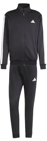 adidas Herren Sportswear Basic 3 Stripes Fleece Track Suit, Black, XL