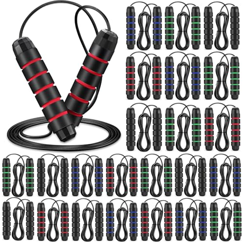 Hydren 24 Pcs Jump Ropes for Fitness Bulk with Ball Bearings, Adjustable