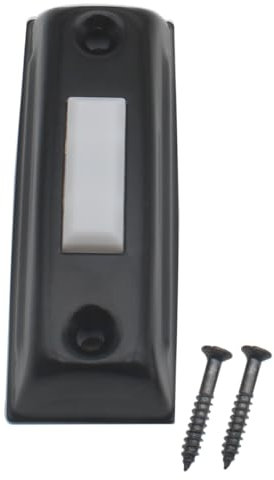 OZXNO Doorbell Push Button Wall Mounted Wired Door Bell Push Buttons Metal Door Bell Wired Button Replacement with srews (1pcs Black)