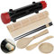 Kssvzz 6 Pcs Sushi Making Kit, Multifunctional Sushi Maker with Sushi Rolling Mat, Sushi Bazooka, Chopsticks, Paddle, Spreader, Sauce Dish, Make Your Own Sushi at Home, Portable Sushi Kit for Picnic