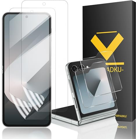 2+2 For Front Tempered Glass Samsung Galaxy Z Flip 6 Screen Protector 2 Pack + Flexible TPU Inside Screen Protector 2 Pack, Fingerprint Compatible, touch-sensitive, High Transparency Protective Film