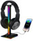 worahroe Headset Halterung Gaming RGB Kopfhörer Ständer, Sprachgesteuerter Pickup Kopfhörerständer, mit 1 USB 2.0 Anschlüssen, 1 Typ-C und 3.5mm AUX Kopfhörer Halter für Gamer PC Schreibtisch Zubehör