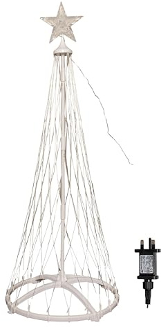 Samuel ALEXANDER 1.8m Light up Christmas Cone Tree with 220 Warm White LEDs and Timer Function