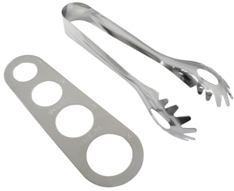 Kemcatui Spaghetti Measuring Tool with Spaghetti Clip, Stainless Steel Pasta Measuring Tool Kitchen Dry Spaghetti Portion Control, Quick Pasta Measurer Tool for Cooking