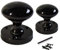 Betley Butterfly Black Nickel Mortice Sprung Door Knob Set Pack Pair Round Victorian Door Knobs 56mm