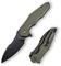 Hightron MINI VENTURA Klappbares Taschenmesser,Flipper-Taschenmesser für EDC,7.24CM Stonewashed D2-Klinge plus G10-Griff,Deep-Carry-Taschenclip-Klappmesser für den Alltag,Camping, Angeln,Grün-B